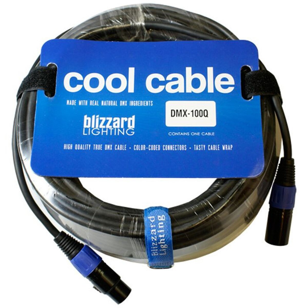 Blizzard Cool Cable 3-Pin XLR Male to XLR Female DMX Cable (100FT)