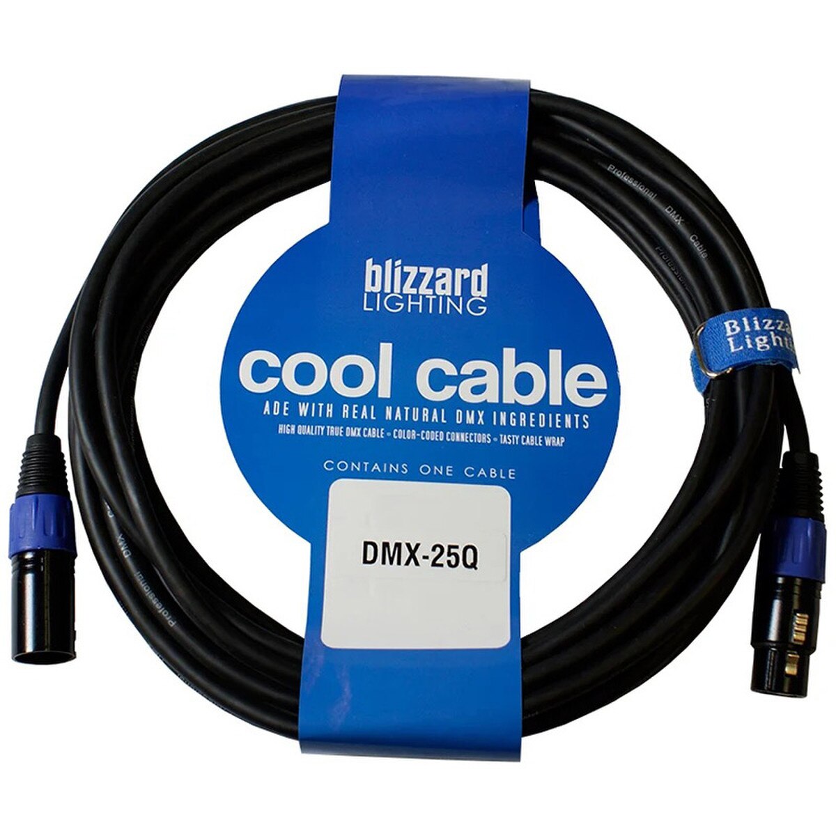Blizzard Cool Cable 3-Pin XLR Male to XLR Female DMX Cable (25FT)