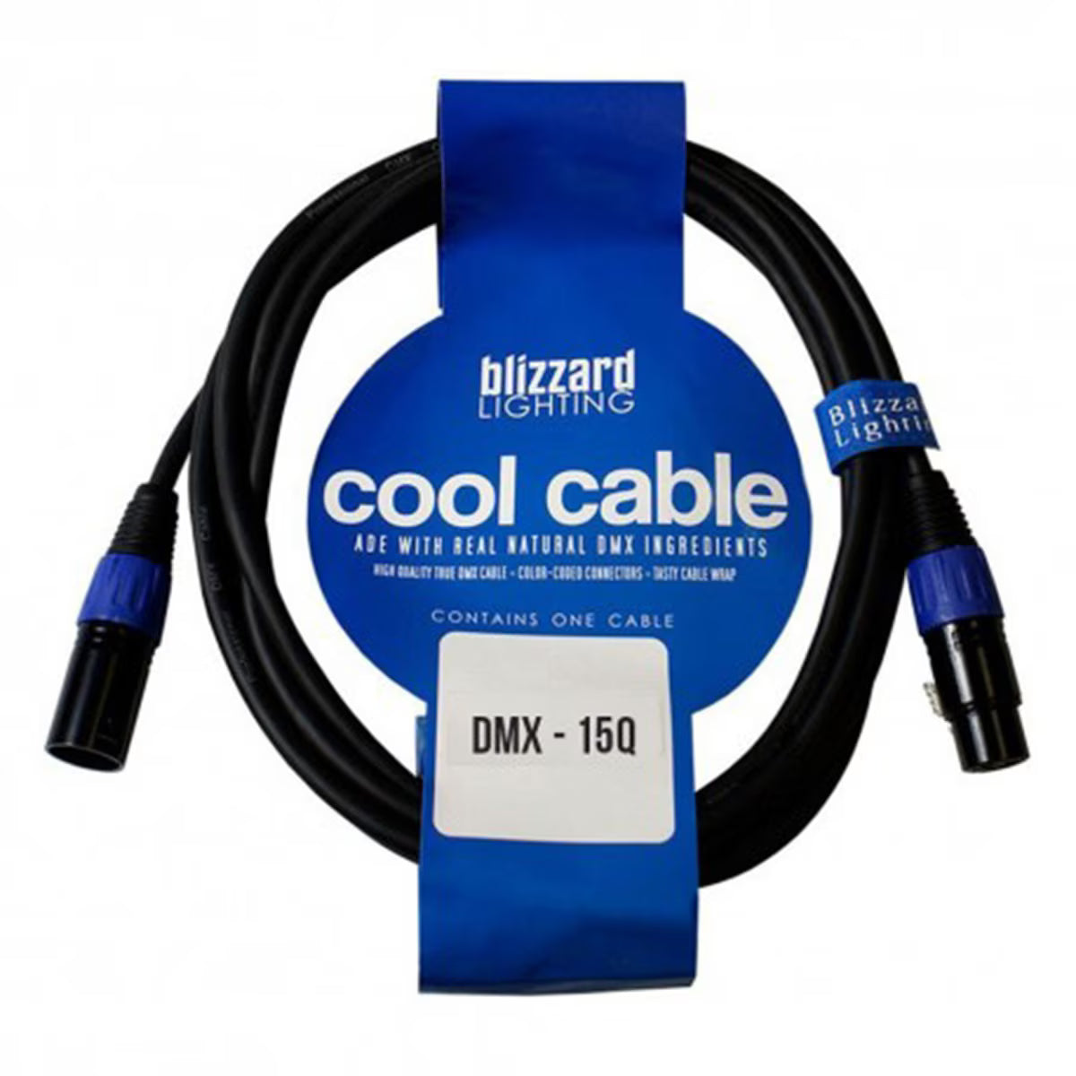 Blizzard Cool Cable 5-Pin XLR Male to XLR Female DMX Cable (15FT)