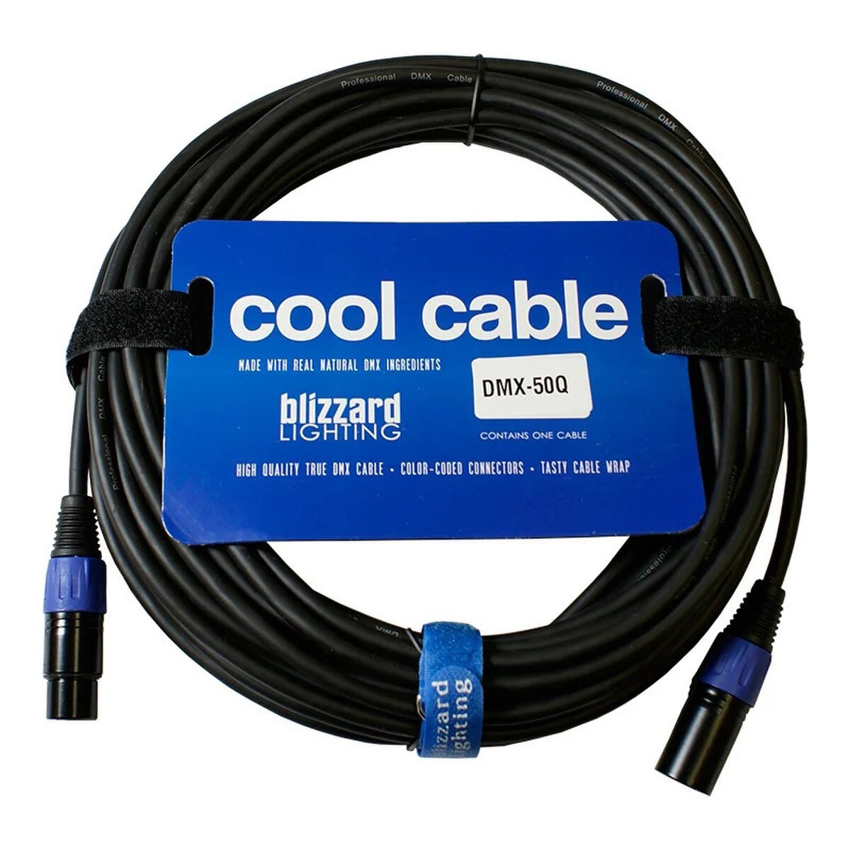 Blizzard Cool Cable 3-Pin XLR Male to XLR Female DMX Cable (50FT)